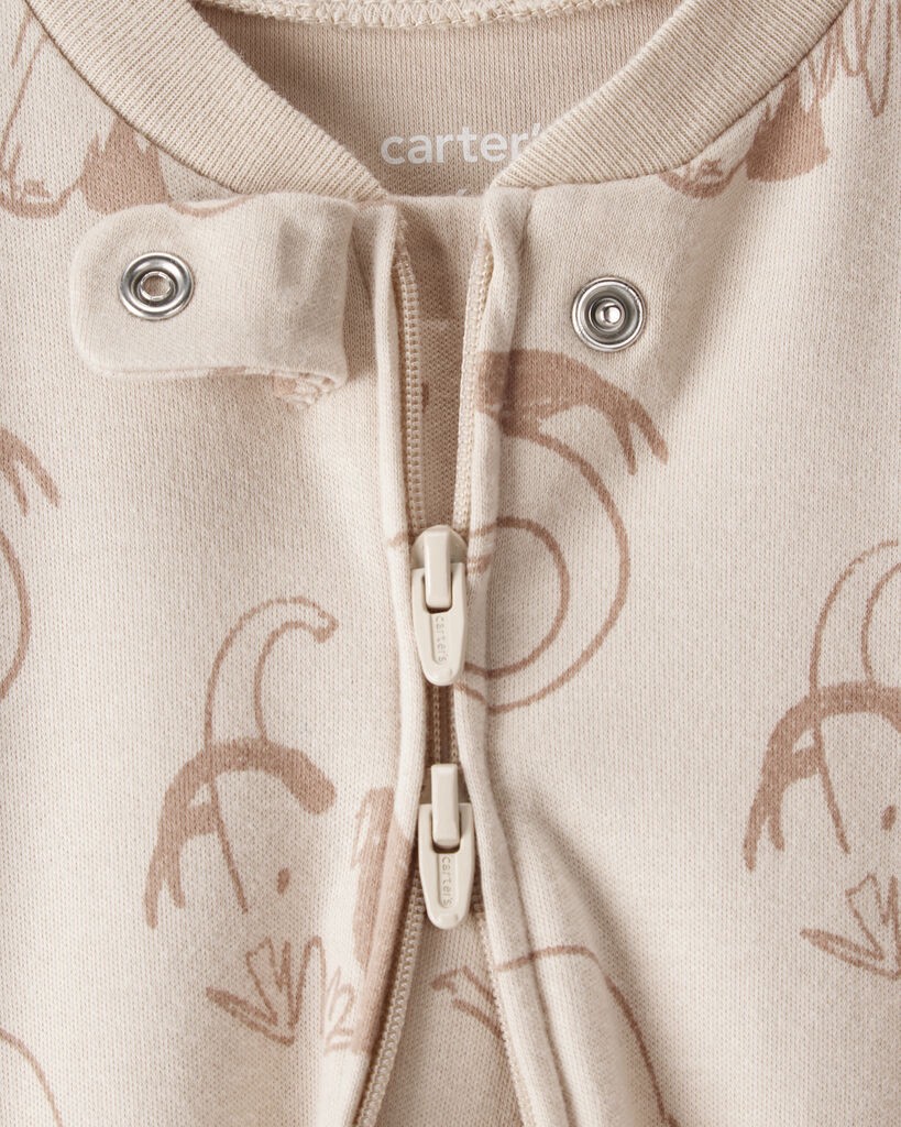 slide 3 of 4, Carter's Baby Boy Mammoth Print 100% Cotton Long-Sleeve Snug Fit Sleep & Play Pajamas - Beige Beige 3M, 1 ct