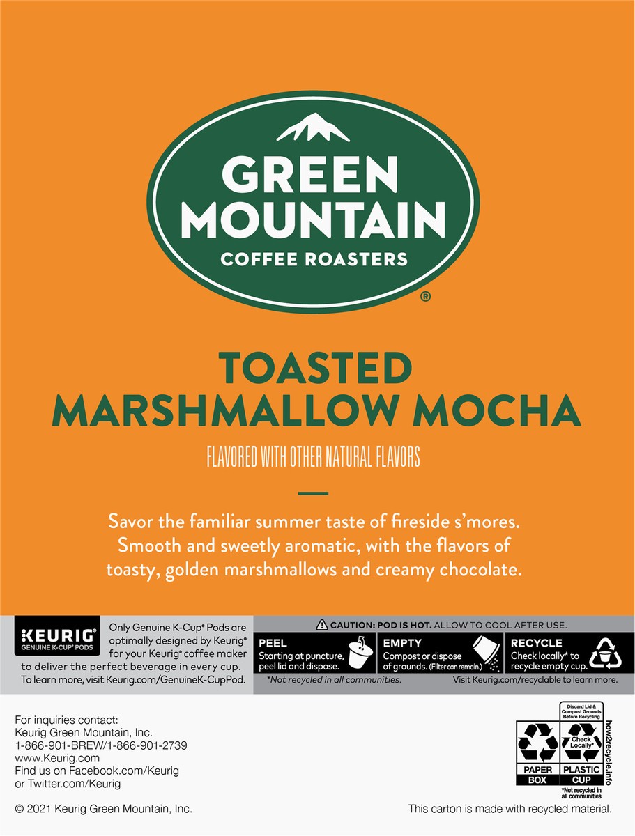 slide 5 of 11, Green Mountain Coffee Roasters Toasted Marshmallow Mocha Keurig Single-Serve K-Cup Pods, Light Roast Coffee, 24 Count, 24 ct