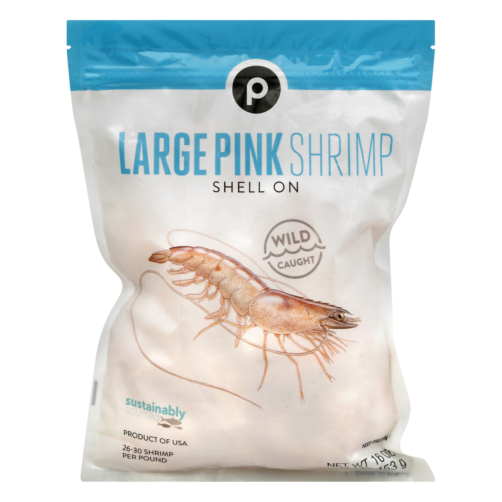 slide 1 of 1, Publix Large Pink Shell On Shrimp, 16 oz