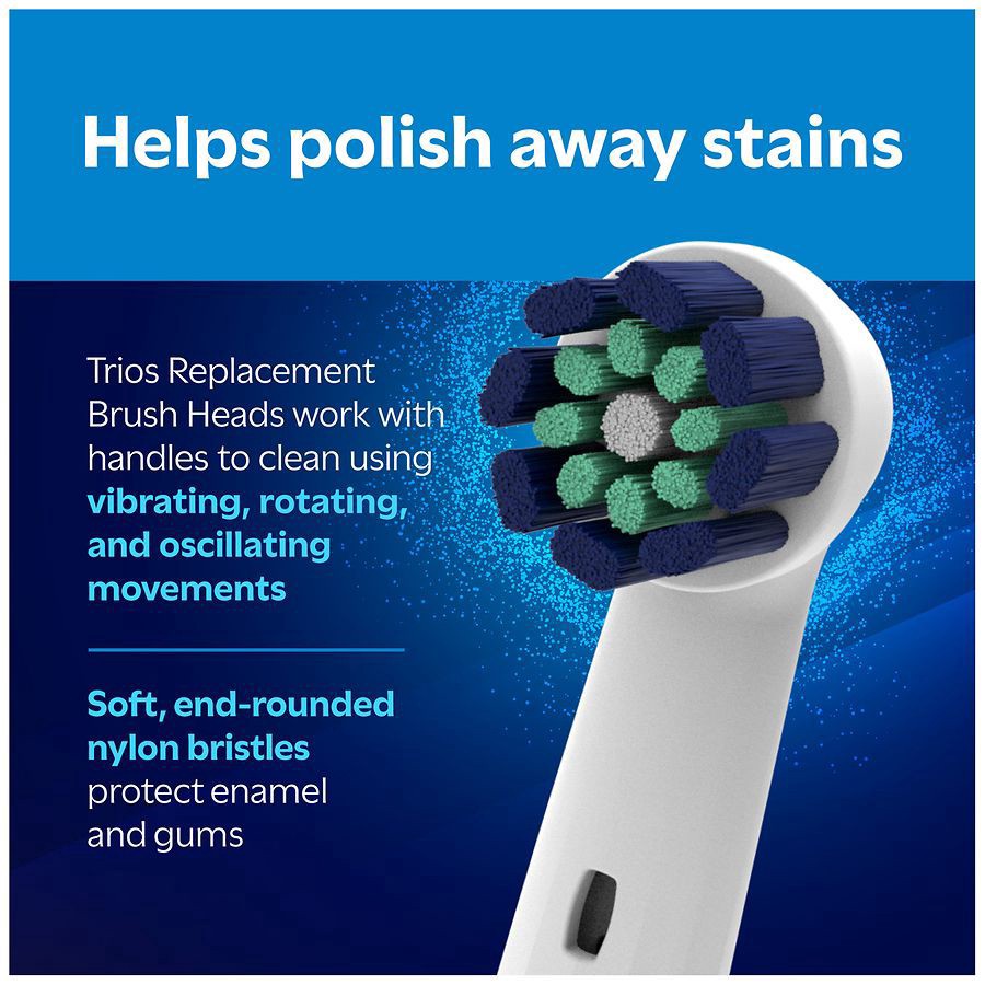 slide 2 of 5, Walgreens Trios Premium Clean Replacement Brush Heads, 2 ct