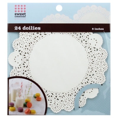 slide 1 of 1, Sweet Creations 8 Inch Doilies, 24 ct