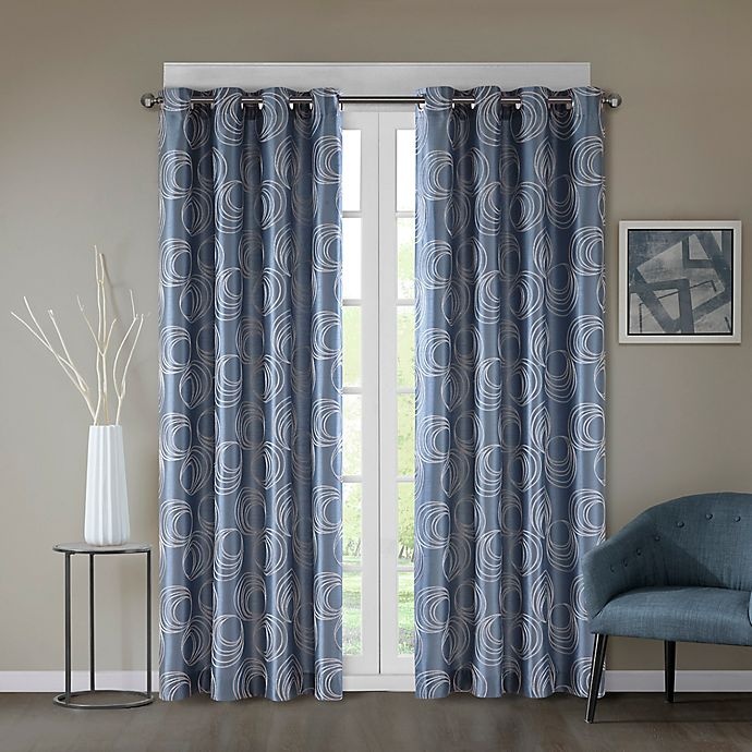 slide 1 of 1, Regency Heights Cosma Grommet Window Curtain Panel - Blue, 63 in