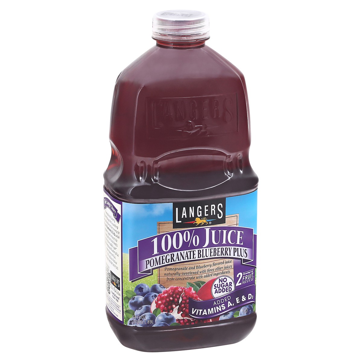 slide 2 of 9, Langers Pomegranate Blueberry Plus 100% Juice 64 fl oz, 64 fl oz