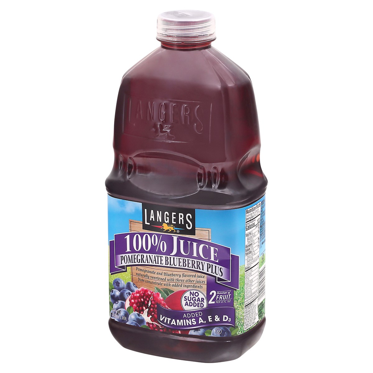 slide 3 of 9, Langers Pomegranate Blueberry Plus 100% Juice 64 fl oz, 64 fl oz