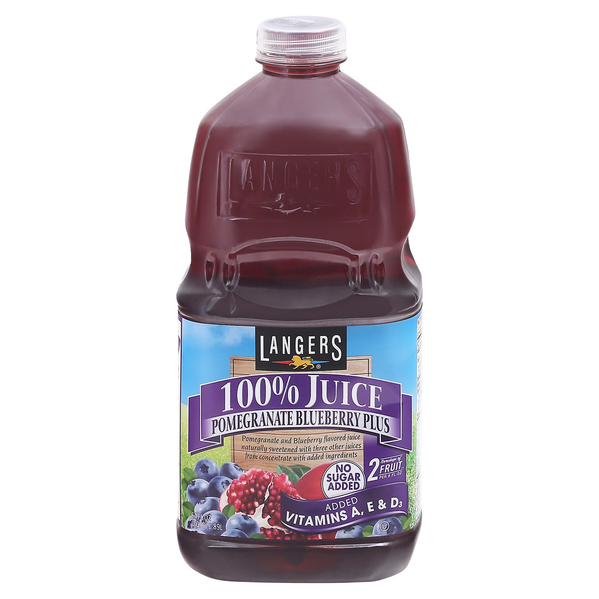 slide 1 of 9, Langers Pomegranate Blueberry Plus 100% Juice 64 fl oz, 64 fl oz