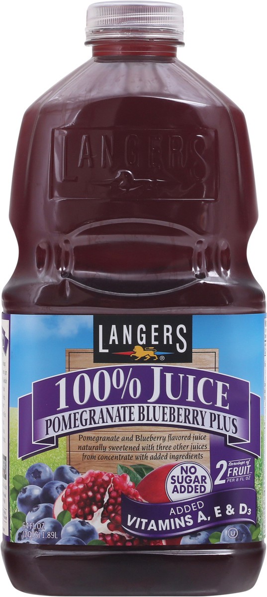 slide 6 of 9, Langers Pomegranate Blueberry Plus 100% Juice 64 fl oz, 64 fl oz