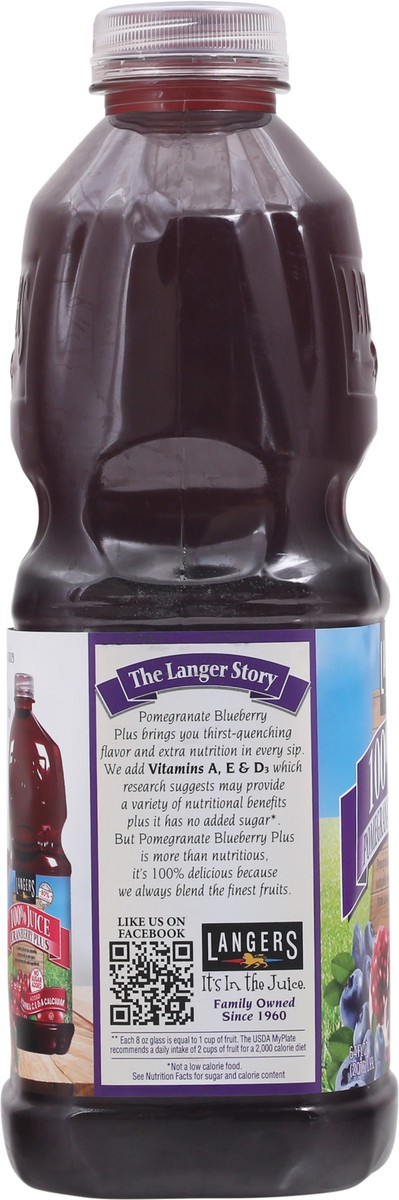 slide 7 of 9, Langers Pomegranate Blueberry Plus 100% Juice 64 fl oz, 64 fl oz