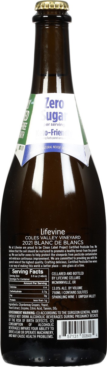 slide 6 of 13, Lifevine Coles Valley Vineyard Blanc De Blancs - 750 ml, 750 ml