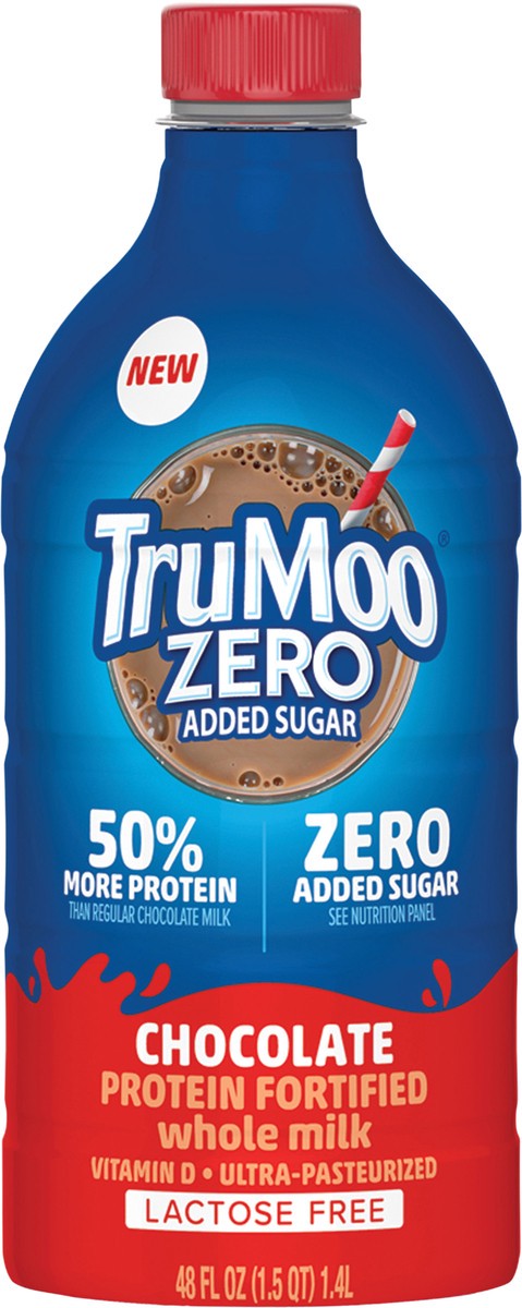 slide 15 of 15, Trumoo Milk Whole Chocolate Zero Added Sugar Lactose Free Protein Fortified Ultra Pasteurized 48 Fz - 48 FZ, 48 fl oz