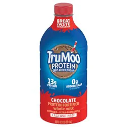 Trumoo Milk Whole Chocolate Zero Added Sugar Lactose Free Protein Fortified Ultra Pasteurized 48 Fz - 48 FZ