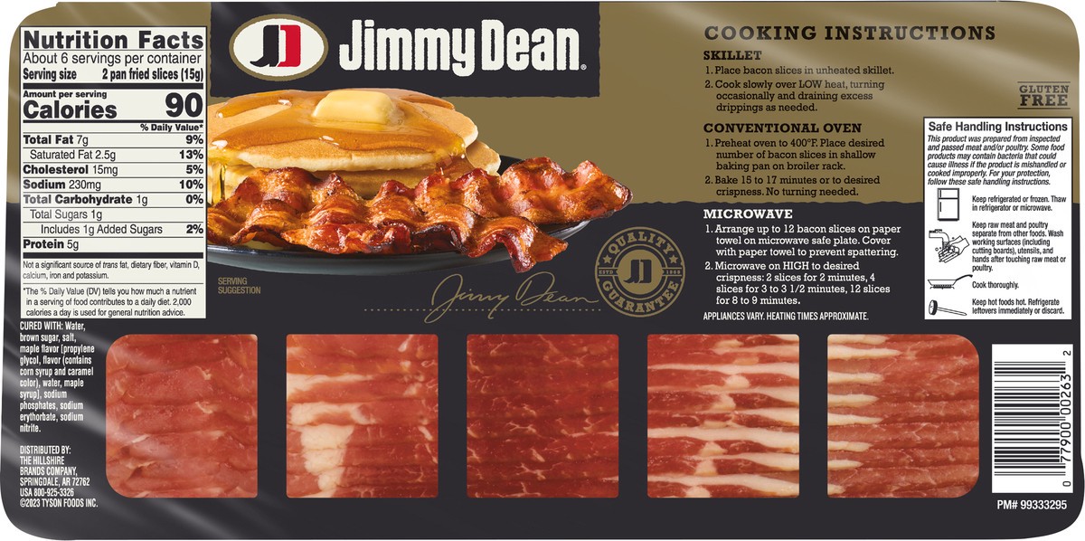 slide 4 of 8, Jimmy Dean Maple & Brown Sugar Premium Bacon, 12 oz Pack, 12 oz