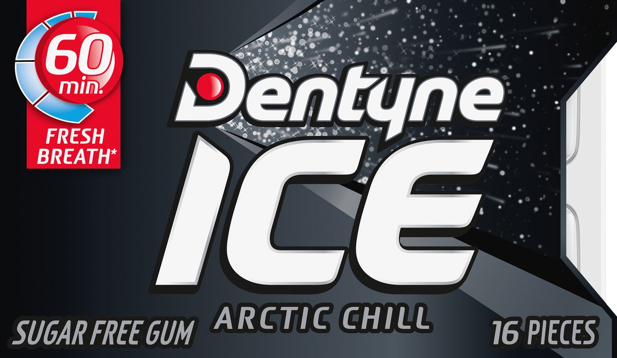 slide 7 of 9, Dentyne Ice Arctic Chill Sugar Free Gum, 1 Pack of 16 Pieces, 0.8 oz