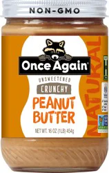 Once Again Natural Crunchy Unsweetened Peanut Butter 16 oz