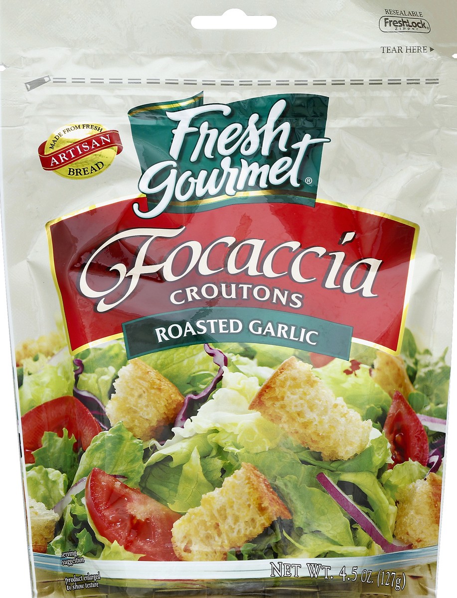 slide 3 of 3, Fresh Gourmet Focaccia Crouton, 4.5 oz