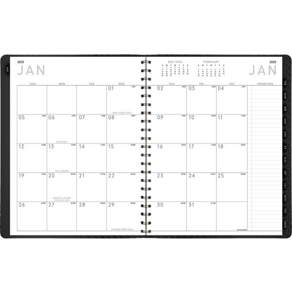 slide 3 of 4, 2025 At-A-Glance Contemporary Weekly/Monthly Planner, 8-1/4"" X 11"", Charcoal, January To December, 70950X45, 1 ct