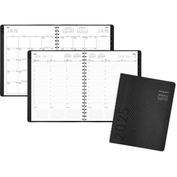 slide 2 of 4, 2025 At-A-Glance Contemporary Weekly/Monthly Planner, 8-1/4"" X 11"", Charcoal, January To December, 70950X45, 1 ct