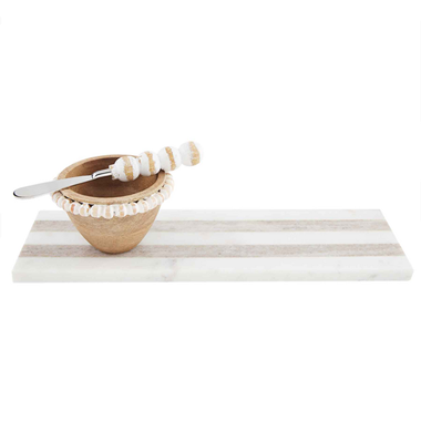 slide 1 of 1, Mud Pie Stripe Marble Board & Dip Set, 1 ct