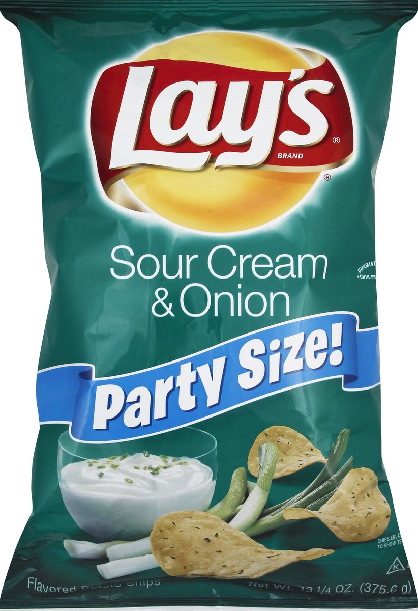 slide 5 of 5, Lay's Party Size! Sour Cream & Onion Potato Chips, 13.25 oz