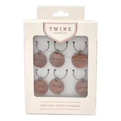 Brushed Copper Holiday Wine Charms by Twine Living