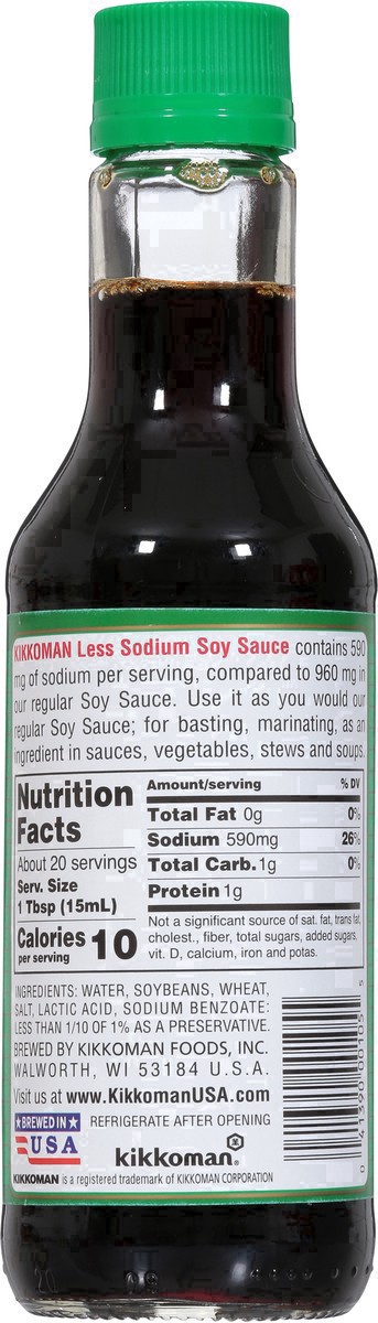 slide 20 of 55, Kikkoman Less Sodium Soy Sauce, 10 fl oz