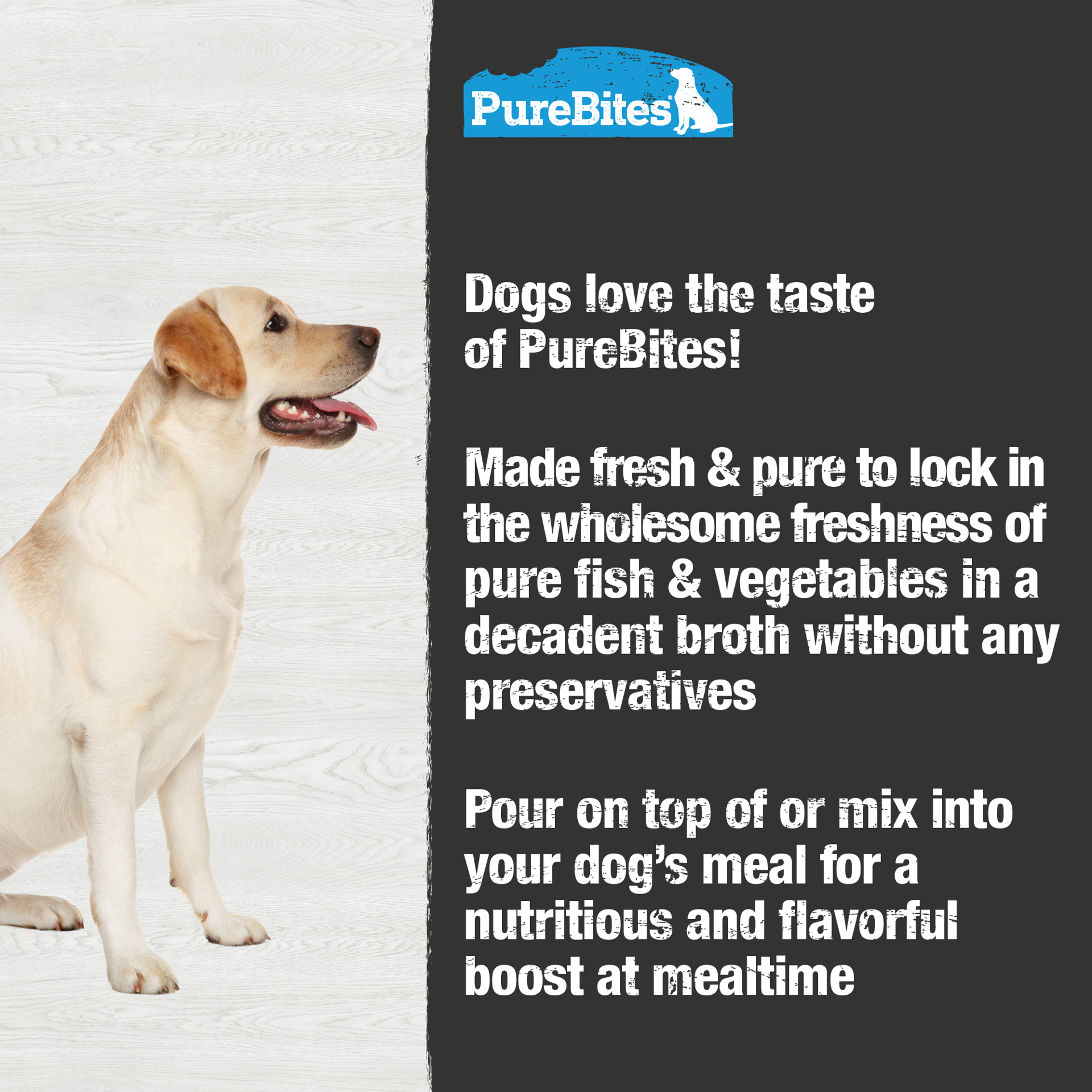 slide 5 of 5, PureBites Broths Dog Treat • Topper 57g | Tuna & Vegetables | 4 Ingredients | Case of 18, 57 g