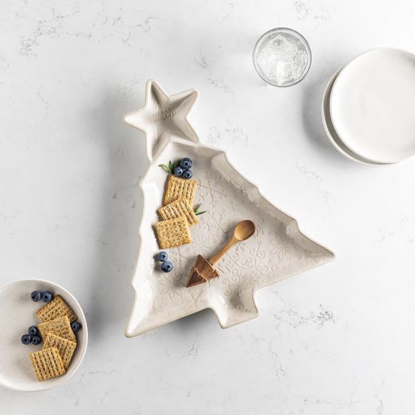 slide 1 of 1, Mud Pie White Christmas Tree Chip And Dip Set, 1 ct