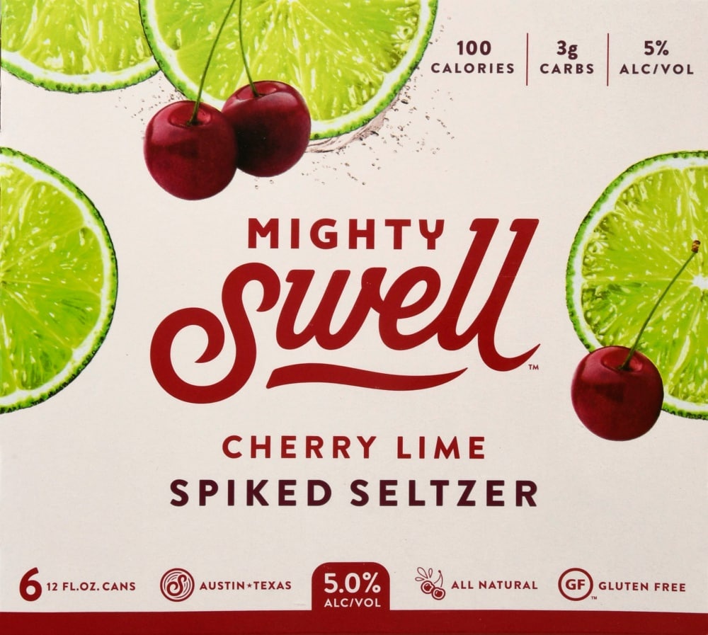 slide 1 of 1, Mighty Swell Spiked Seltzer, Cherry Lime, 1 ct