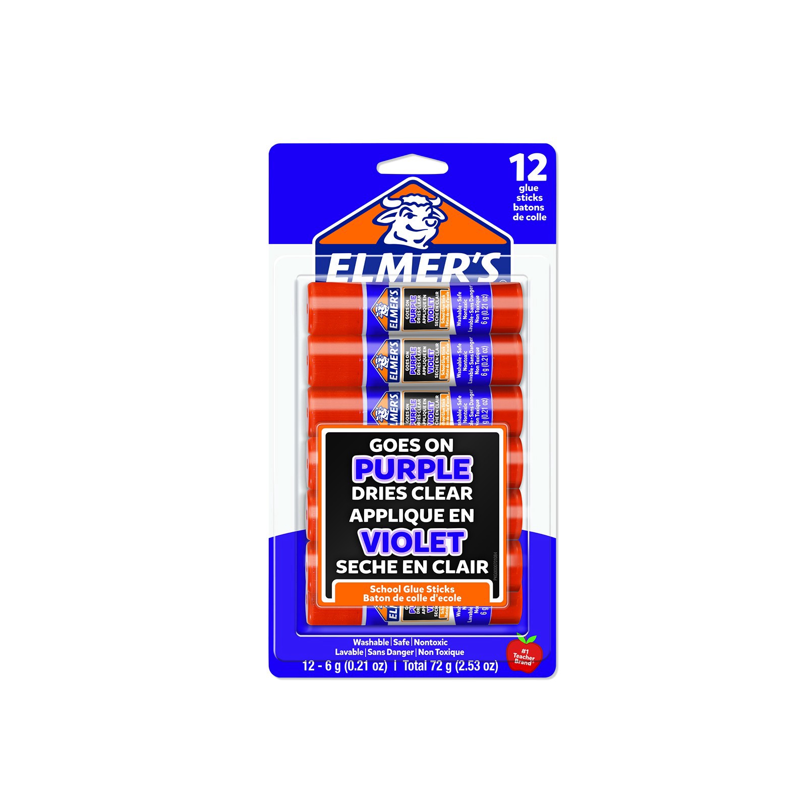 slide 2 of 4, Elmer's Elmer's Purple School Glue Sticks, Pack Of 12, 0.21 oz