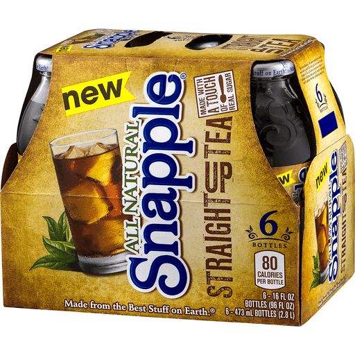 slide 3 of 9, Snapple Straight Up Tea, 16oz Bottles, 6 ct; 16 fl oz