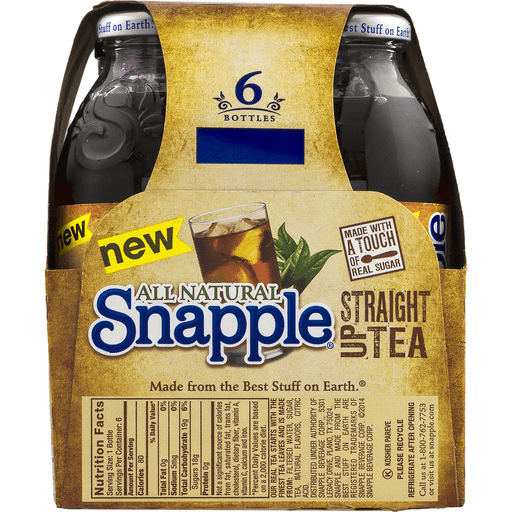 slide 5 of 9, Snapple Straight Up Tea, 16oz Bottles, 6 ct; 16 fl oz