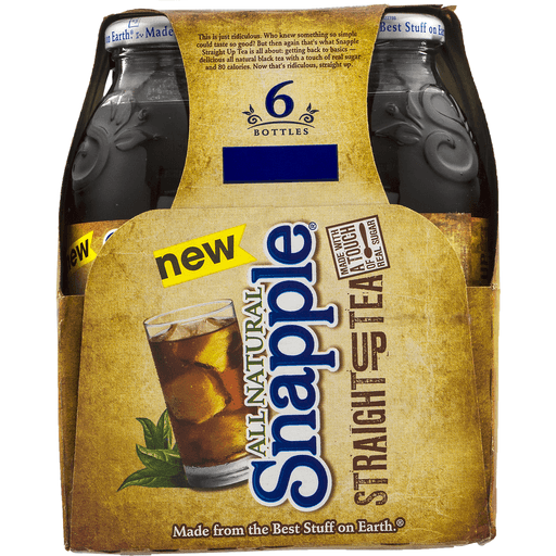 slide 6 of 9, Snapple Straight Up Tea, 16oz Bottles, 6 ct; 16 fl oz