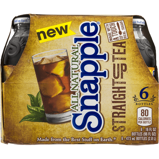 slide 7 of 9, Snapple Straight Up Tea, 16oz Bottles, 6 ct; 16 fl oz