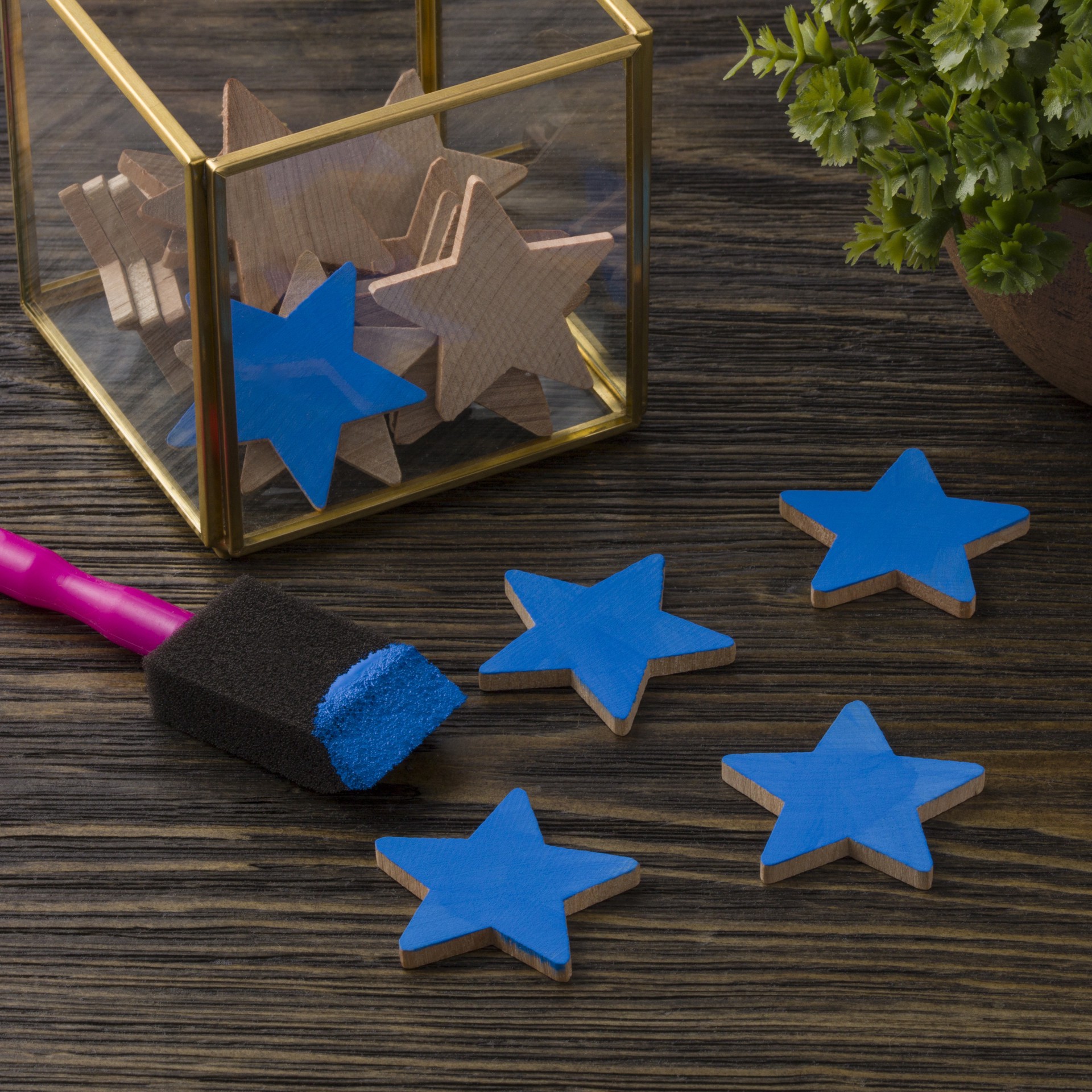 slide 2 of 2, 1.5" Birchwood Stars, 10ct. By Make Market, 10 ct