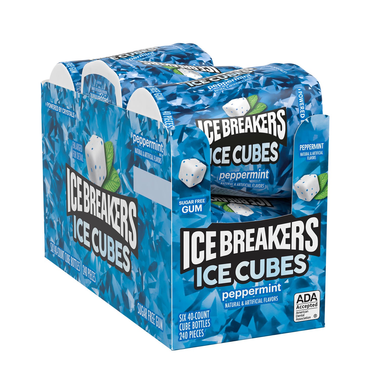 slide 1 of 4, Ice Breakers Ice Cubes Peppermint Sugar Free Chewing Gum Bottles, 3.24 oz (6 Count, 40 Pieces),
