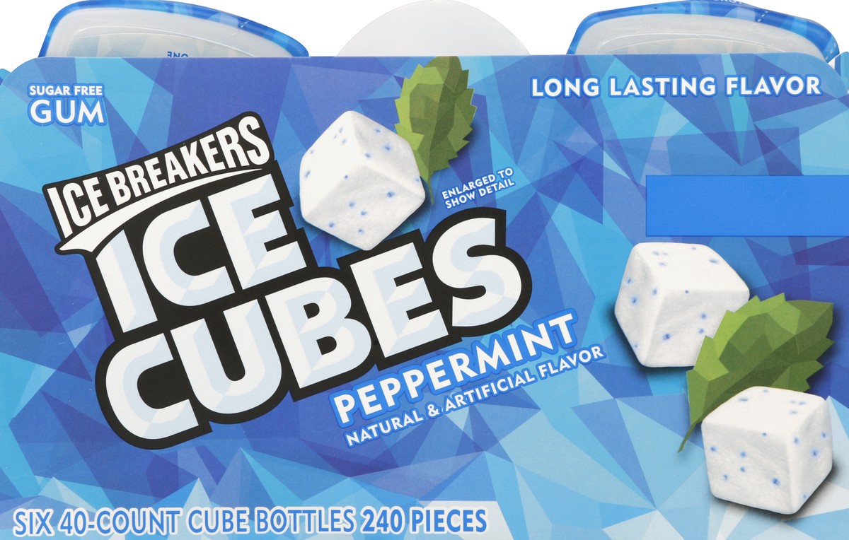slide 3 of 4, Ice Breakers Ice Cubes Peppermint Sugar Free Chewing Gum Bottles, 3.24 oz (6 Count, 40 Pieces),