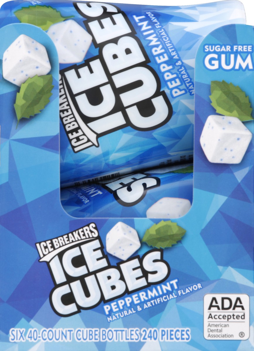 slide 4 of 4, Ice Breakers Ice Cubes Peppermint Sugar Free Chewing Gum Bottles, 3.24 oz (6 Count, 40 Pieces),