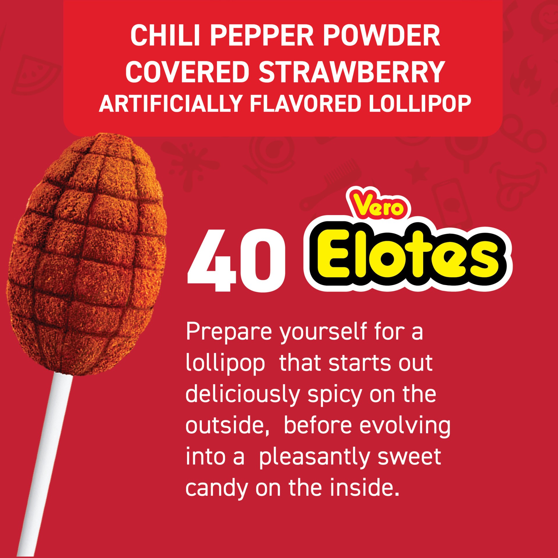 slide 3 of 5, Vero Elotes Strawberry Lollipop, 22.6 oz