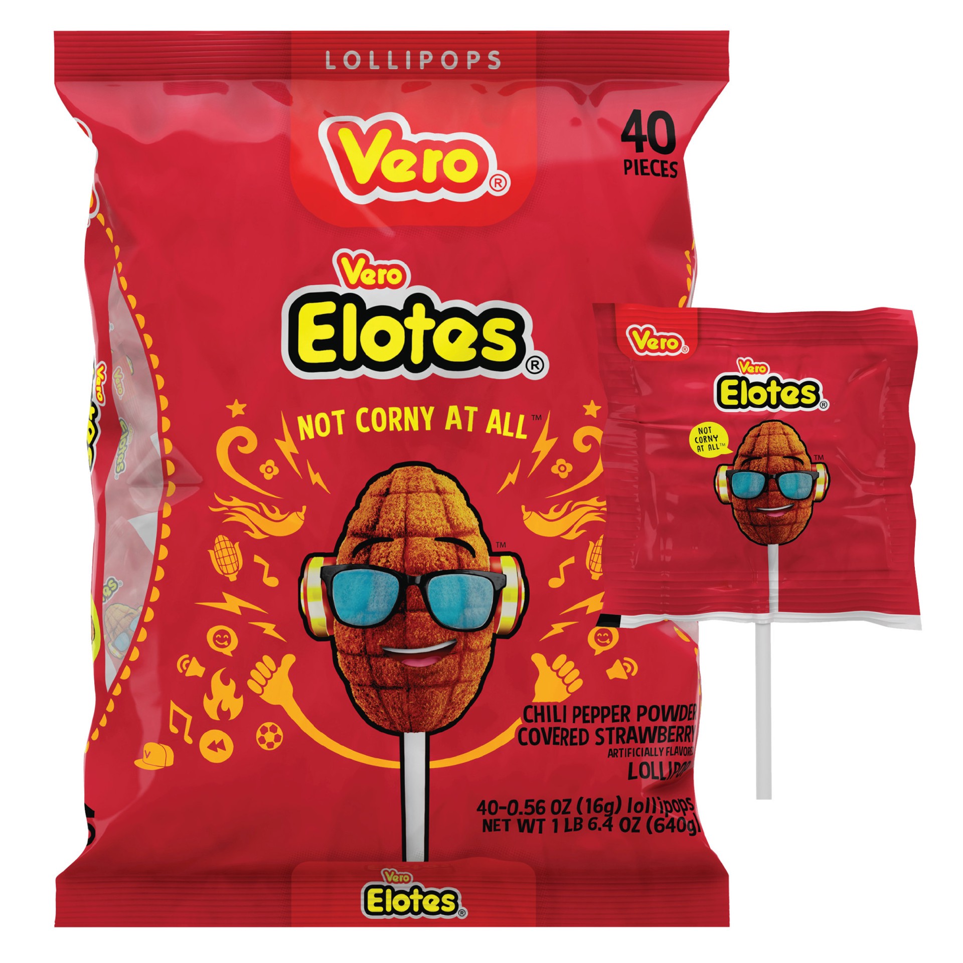 slide 1 of 5, Vero Elotes Lollipops with Chili, 22.6 oz