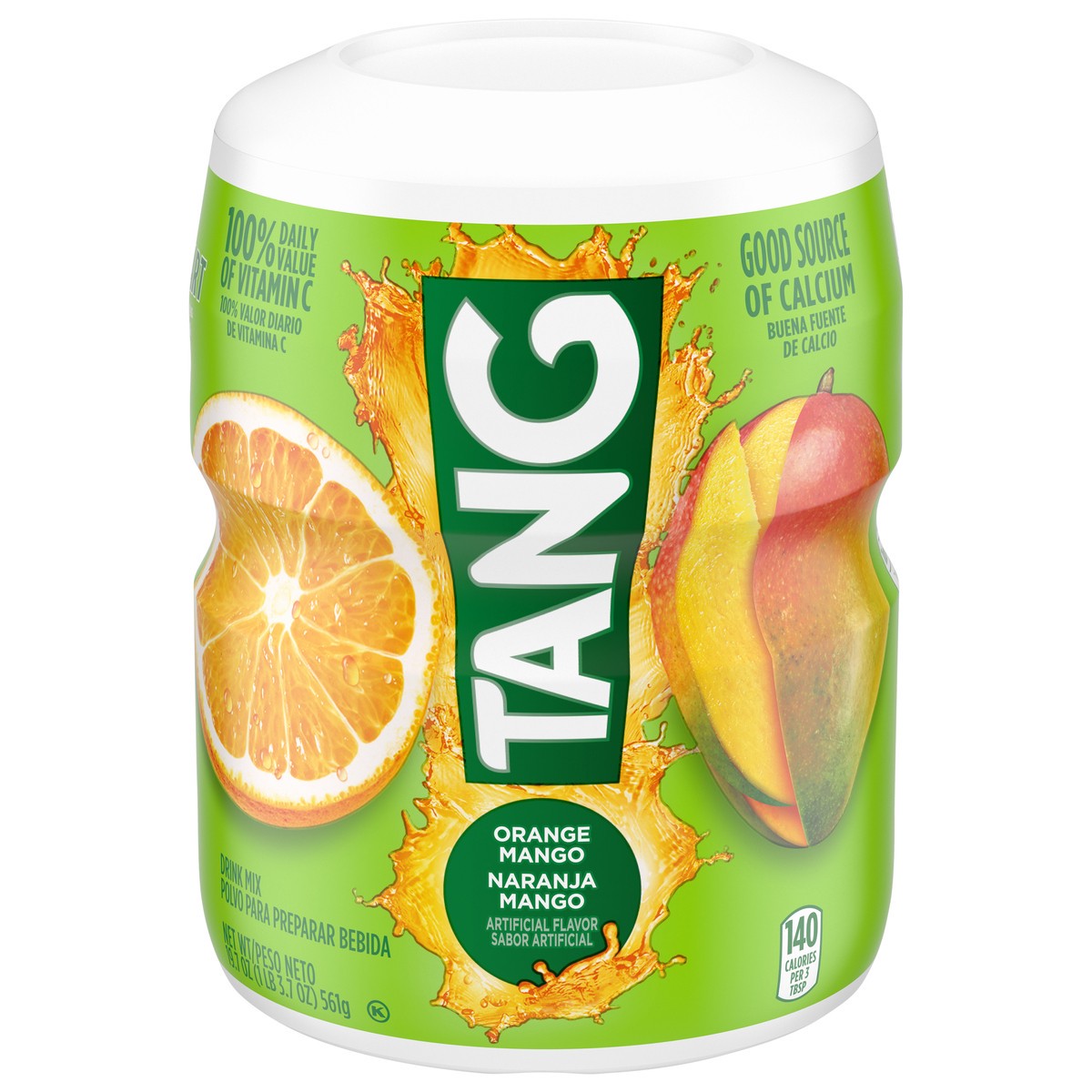 slide 1 of 5, Tang Orange Mango Artificially Flavored Powdered Soft Drink Mix, 19.7 oz Canister, 19.7 oz