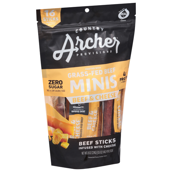 slide 1 of 1, Country Archer Beef & Cheese Mini 8oz - 8 OZ, 8 oz
