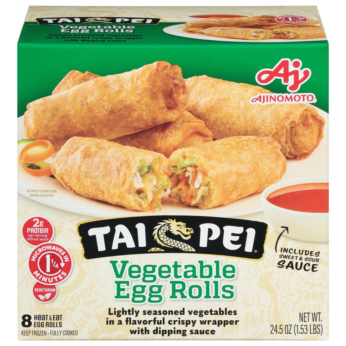 slide 1 of 13, Tai Pei Vegetable Egg Rolls 8 ea, 8 ct