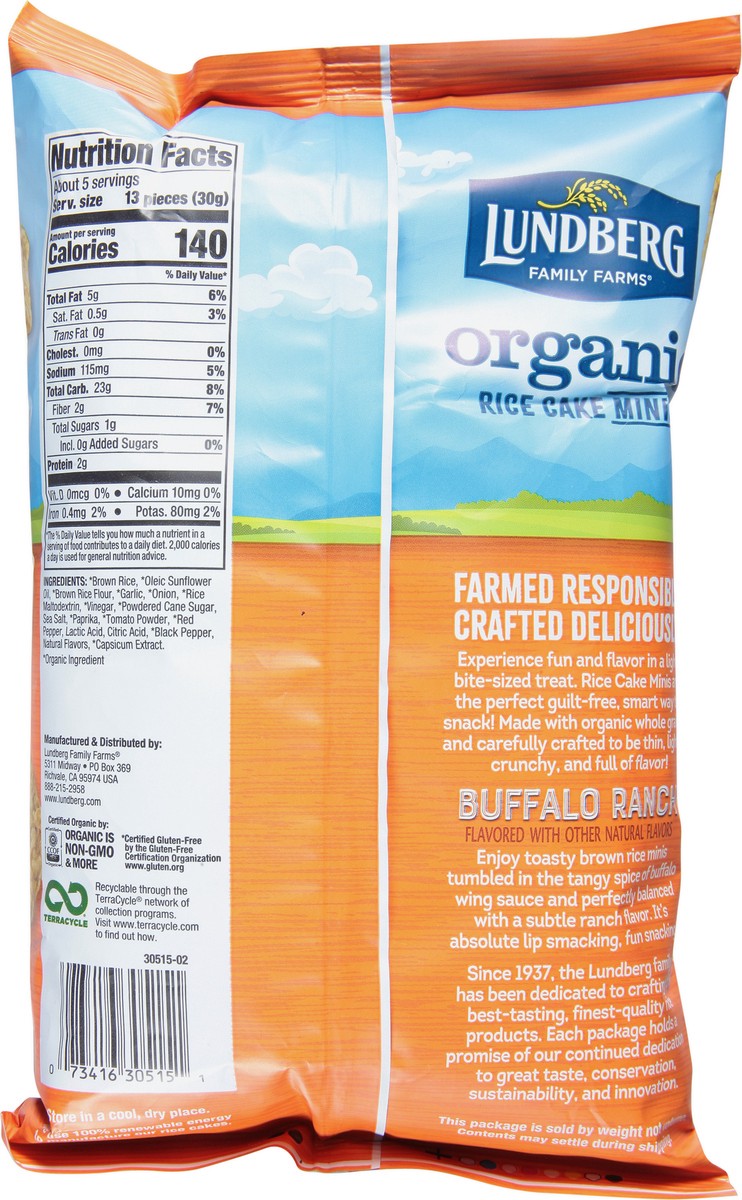 slide 5 of 9, Lundberg Family Farms Rice Cake, Organic, Buffalo Ranch, Minis 5 Oz, 5 oz