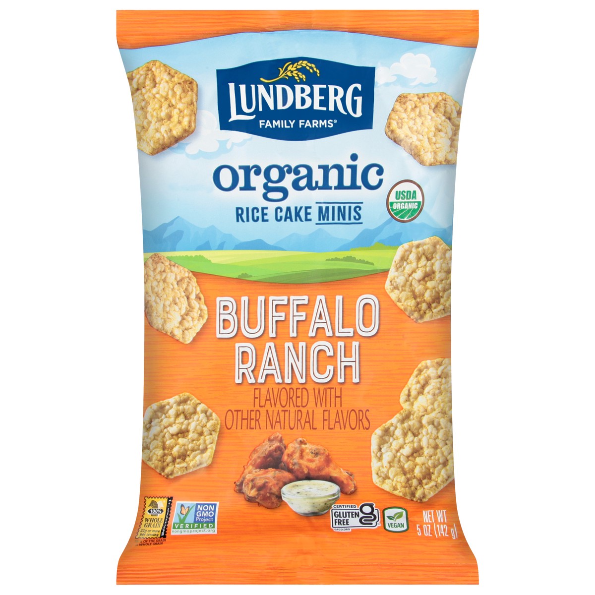 slide 1 of 9, Lundberg Family Farms Rice Cake, Organic, Buffalo Ranch, Minis 5 Oz, 5 oz