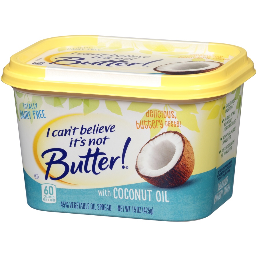 slide 3 of 8, I Can't Believe It's Not Butter! Vegetable Oil Spread With Coconut Oil, 15 oz