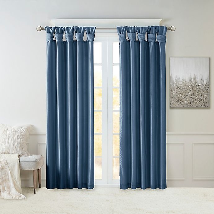 Madison Park Emilia Twist Tab Top Window Curtain Panel - Teal 120 in ...