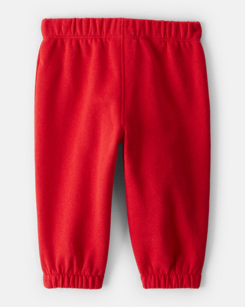 slide 2 of 3, Carter's Baby Girl Fleece Pants - Red Red 9M, 1 ct