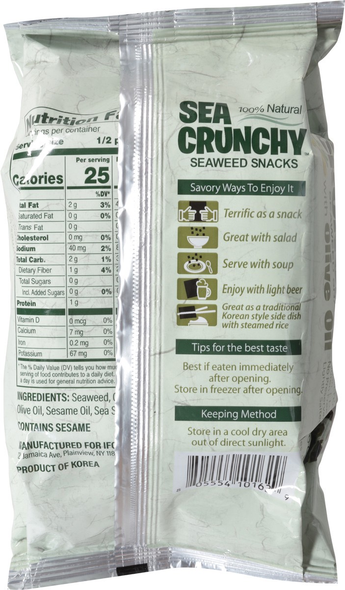 slide 9 of 13, Sea Crunchy Seaweed Snacks with Olive Oil 0.35 oz, 0.35 oz