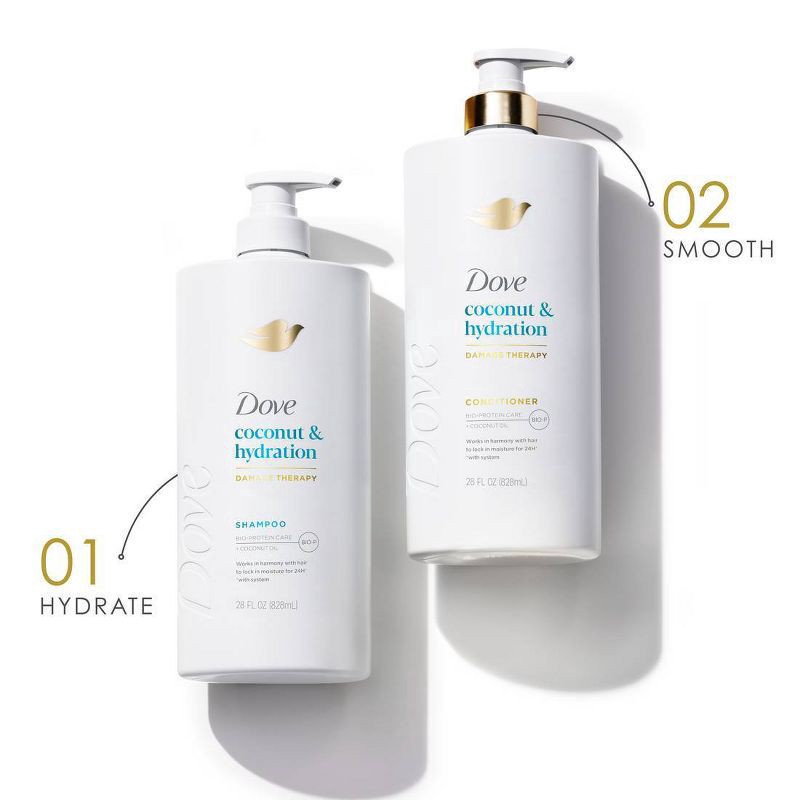 slide 7 of 11, Dove Shampoo Coconut Hydration 28 Fo - 28 FZ, 28 fl oz