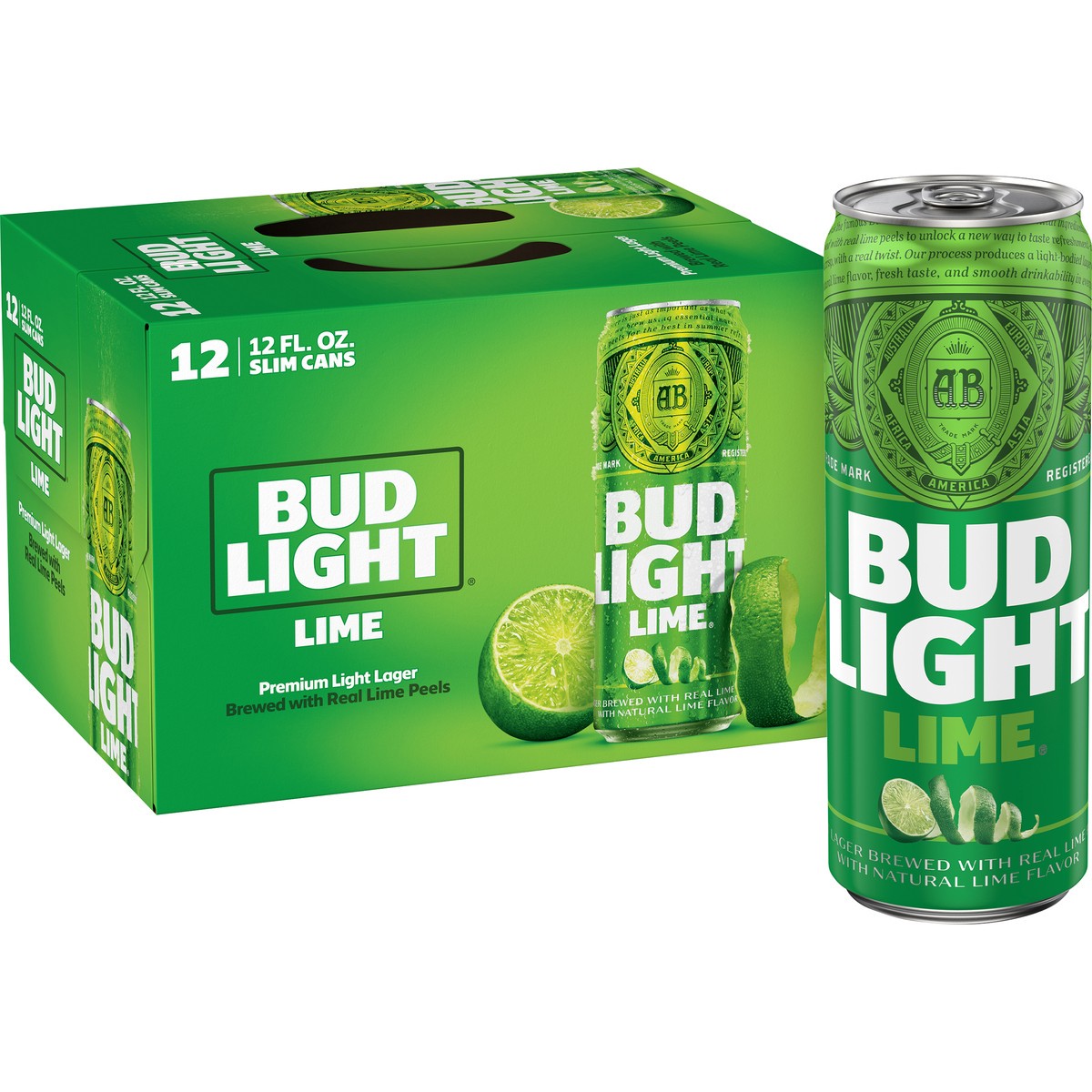 slide 1 of 5, Bud Light Lime Beer, 12 Pack 12 fl. oz. Slim Cans, 4.2% ABV, 12 fl oz