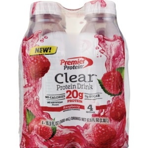 slide 1 of 1, Premier Protein Clear Protein Drink Raspberry, 4 ct; 16.9 oz